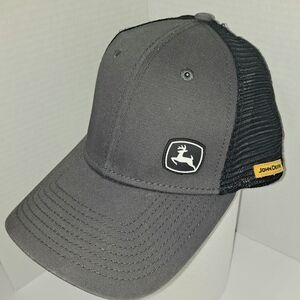 John Deere Black and Gray Cap Snap Back